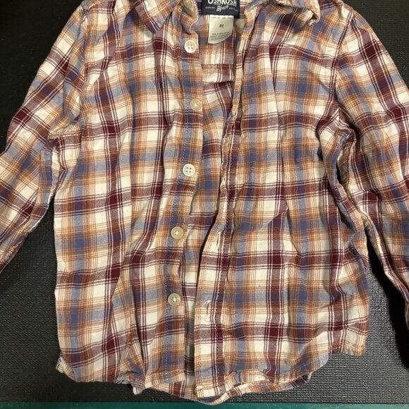 EUC Oshkosh Bgosh Rust Flannel Long-Sleeved Shirt (3T) - Picture 2 of 4